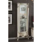Vitrine Clássica com Porta de Madeira Branca ou Nogueira Made in Italy - Caligola Viadurini