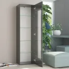 Vitrine Design para Sala em Madeira Branca, Antracita ou Concreto - Suzana Viadurini