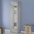 Vitrine Design para Sala em Madeira Branca, Antracita ou Concreto - Suzana Viadurini