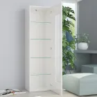 Vitrine Design para Sala em Madeira Branca, Antracita ou Concreto - Suzana Viadurini