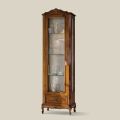 Vitrine de sala clássica em madeira de nogueira 1 porta fabricada na Itália - Ronald