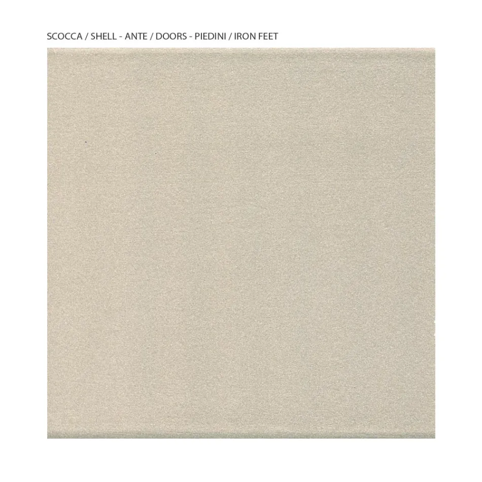 Vitrina de sala com 1 porta em MDF, acabamento niquelado, Fabricado na Itália - Hilde Viadurini