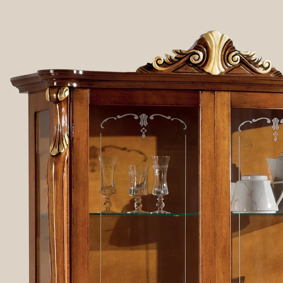 Vitrine de madeira com 2 portas Classic Made in Italy - Cambrige Viadurini