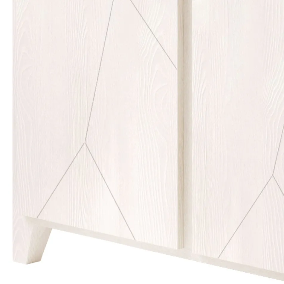 Estrutura de vitrine de sala de estar em madeira maciça de abeto fabricada na Itália - Pascual Viadurini