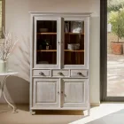 Vitrine de madeira maciça de teca com 4 portas e 3 gavetas - Aikido Viadurini