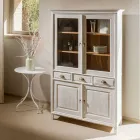 Vitrine de madeira maciça de teca com 4 portas e 3 gavetas - Aikido Viadurini