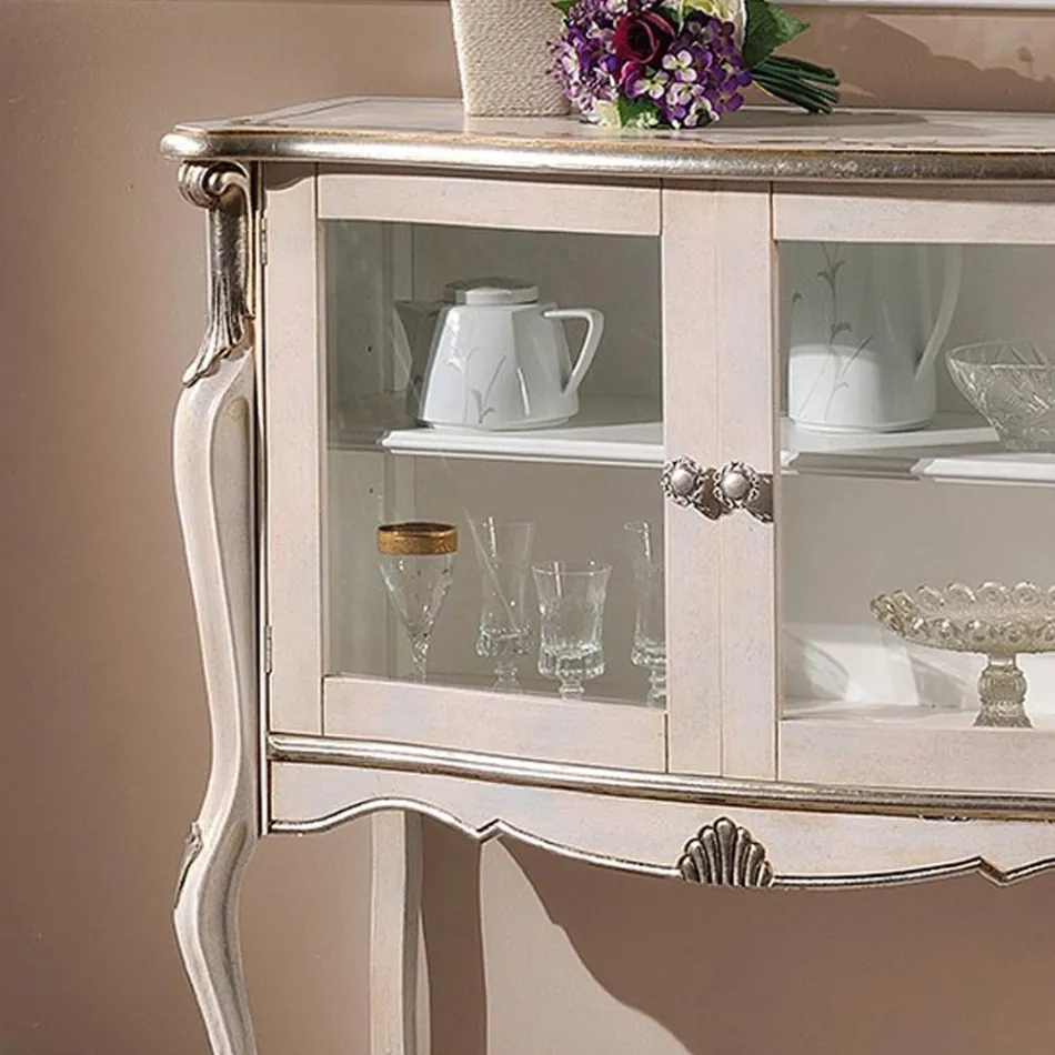 Vitrine de Sala 2 Portas em Nogueira ou Madeira Branca Made in Italy - Londres Viadurini