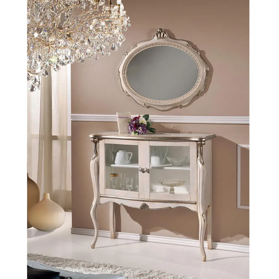 Vitrine de Sala 2 Portas em Nogueira ou Madeira Branca Made in Italy - Londres Viadurini