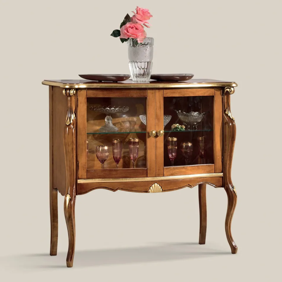 Vitrine de Sala 2 Portas em Nogueira ou Madeira Branca Made in Italy - Londres Viadurini