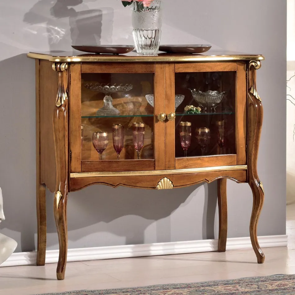 Vitrine de Sala 2 Portas em Nogueira ou Madeira Branca Made in Italy - Londres Viadurini