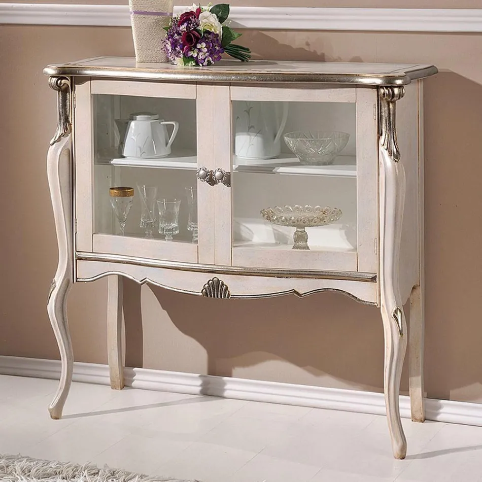 Vitrine de Sala 2 Portas em Nogueira ou Madeira Branca Made in Italy - Londres Viadurini