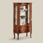 Vitrine de sala de estar clássica em madeira de nogueira com porta fabricada na Itália - Versaille Viadurini
