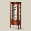 Vitrine de sala de estar clássica em madeira de nogueira com porta fabricada na Itália - Versaille