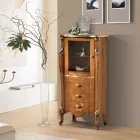 Vitrine de Sala de Estar com 1 Porta de Vidro e 3 Gavetas Made in Italy - Londres Viadurini