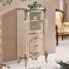 Vitrine de Sala de Estar com 1 Porta de Vidro e 3 Gavetas Made in Italy - Londres Viadurini