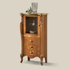 Vitrine de Sala de Estar com 1 Porta de Vidro e 3 Gavetas Made in Italy - Londres Viadurini