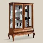 Vitrine de sala de estar de luxo em madeira de nogueira clássica fabricada na Itália - Hastings Viadurini