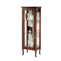 Vitrine com Prateleiras de Vidro e Parte Traseira Estofada Made in Italy - Assur
