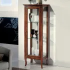 Vitrine com Prateleiras de Vidro e Costas Estofadas Made in Italy - Assur Viadurini