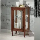Vitrine com Prateleiras de Vidro e Parte Traseira Estofada Made in Italy - Assur Viadurini