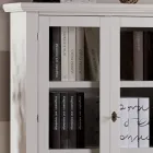 Vitrina de madeira com 1 gaveta, 2 portas e 2 prateleiras Made in Italy - Nanna Viadurini