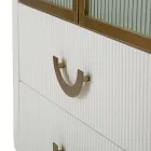 Vitrina de madeira com tampo e inserções arredondadas com 2 portas e 2 gavetas - Rachel Viadurini