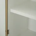 Vitrina de madeira com tampo e inserções arredondadas com 2 portas e 2 gavetas - Rachel Viadurini