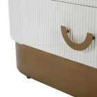 Vitrina de madeira com tampo e inserções arredondadas com 2 portas e 2 gavetas - Rachel Viadurini