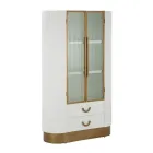 Vitrina de madeira com tampo e inserções arredondadas com 2 portas e 2 gavetas - Rachel Viadurini