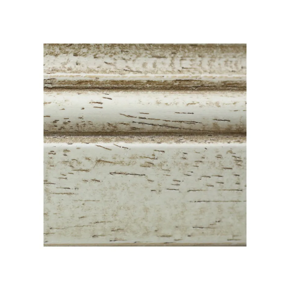 Vitrina em madeira com acabamento em marfim patinado. Feito na Itália - Fosta Viadurini