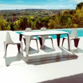 Mesa ao ar livre Vondom F3 em polietileno 190x90 cm, design contemporâneo