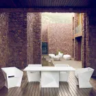 Vondom Faz mesa de jardim lacada branca L200xP100cm de design Viadurini