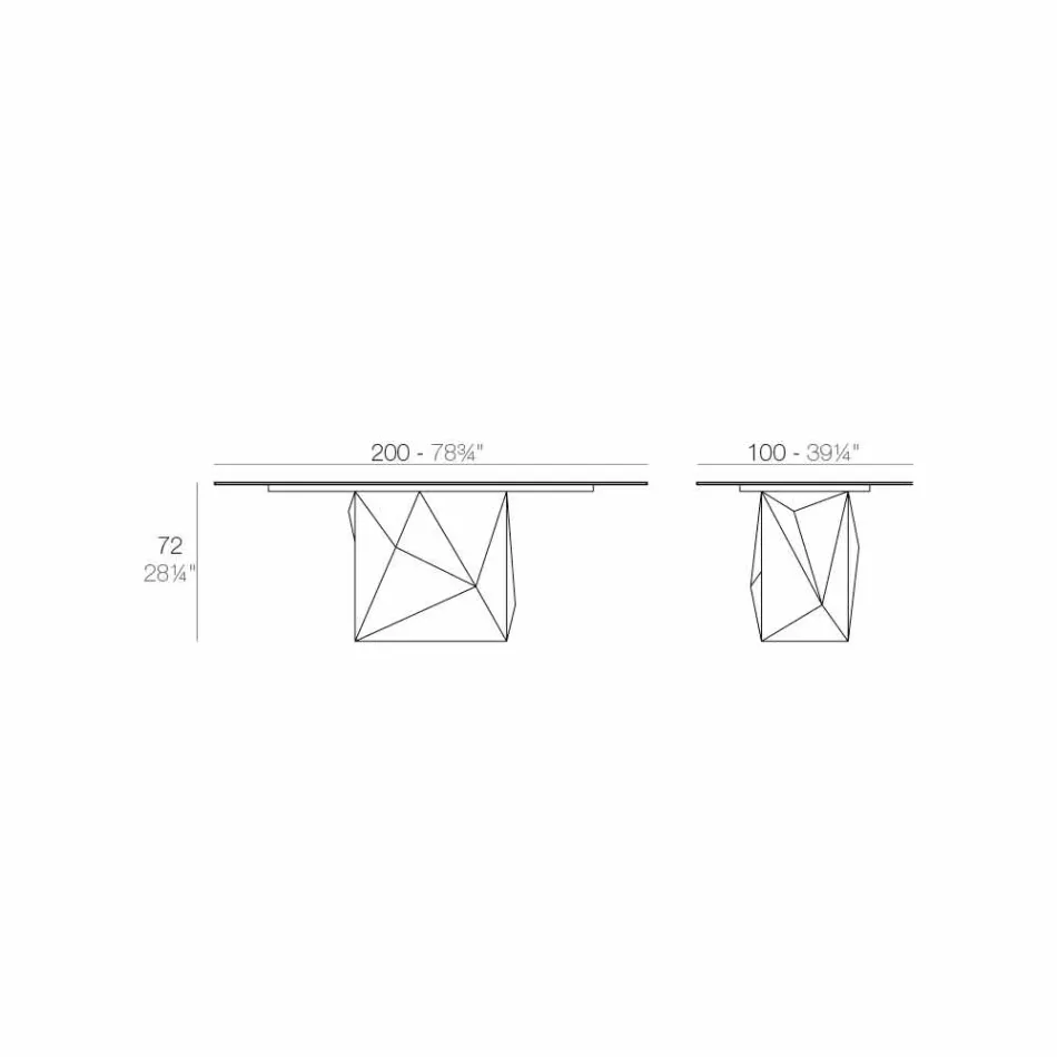 Vondom Faz mesa de jardim lacada branca L200xP100cm de design Viadurini