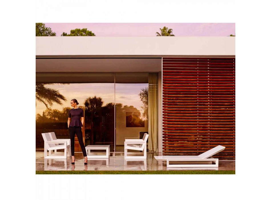 Cama de jardim design Vondom Frame em polietileno branco Viadurini