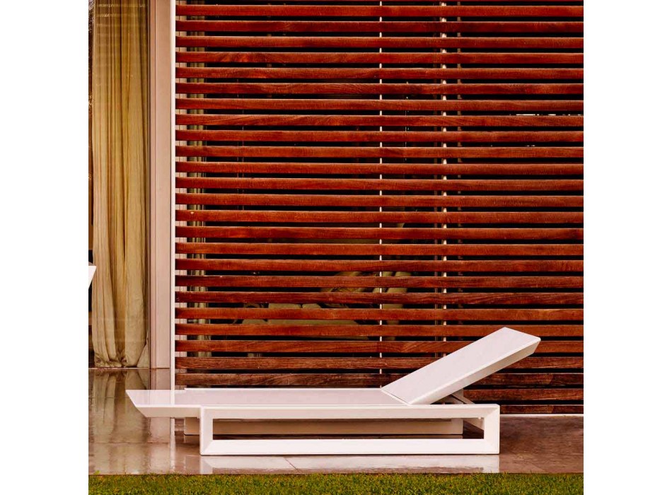 Cama de jardim design Vondom Frame em polietileno branco Viadurini