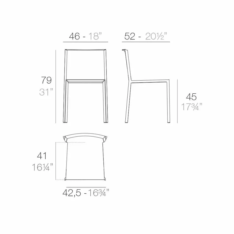 Vondom Quartz cadeira de jardim empilhável com design moderno Viadurini