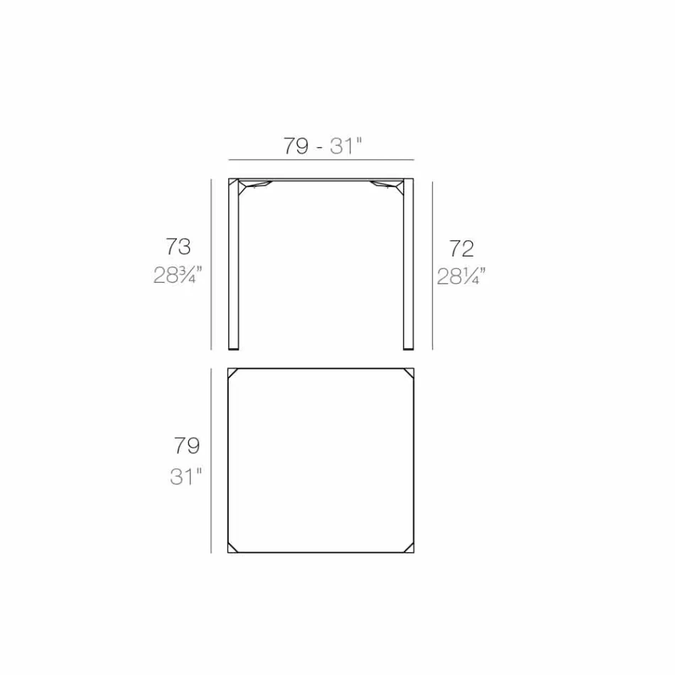 Mesa quadrada ao ar livre Vondom Quartz de design moderno Viadurini