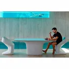 Vondom Ufo design branco mesa ao ar livre L200xP100 cm Viadurini