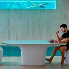 Vondom Ufo design branco mesa ao ar livre L200xP100 cm Viadurini