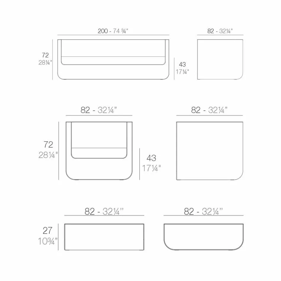 Salão ao ar livre Vondom Ulm com design branco moderno Viadurini